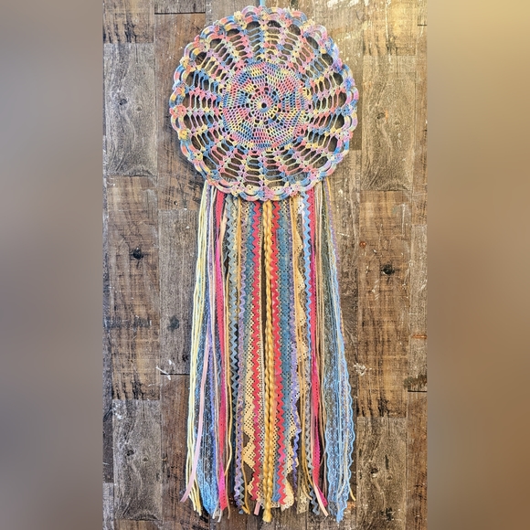 New Handcrafted Multi Colored Shabby Chic Dreamcatcher - Picture 6 of 6